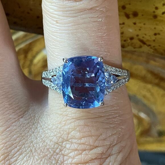 Color Changing Fluorite Tanzanite Sterling Silver Ring Size 10 - Picture 1 of 11